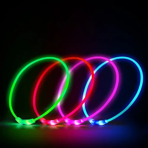 Miniatura 2 de NOVKIN Collar de perro con luz LED, collar de perro con luz recargable, luces para perros impermeables IP67 para caminar por la noche, collar de Rojo