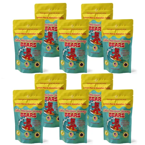 Miniatura 11 de Ositos de gomita de lava especiados hawaianos con li-hing y cáscara de limón, caramelo dulce, ácido y salado hecho en Hawái, aperitivo de gomita