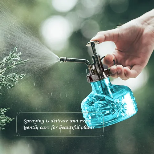 Miniatura 5 de XXXFLOWER Botella de spray para plantas de vidrio, rociador para plantas de interior, botella de riego para suculentas, estilo vintage alto