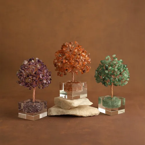 Miniatura 3 de Árbol de la vida de cristal de amatista, decoración de escritorio de oficina en casa, árbol bonsái hecho a mano para calmar, curación espiritual