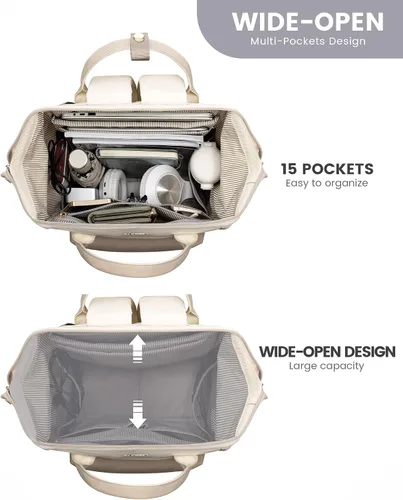 Miniatura 4 de LOVEVOOK Mochila para computadora portátil para mujer, mochila bolso, mochila de viaje de gran capacidad, bolsa de enfermera, bolsa para laptop
