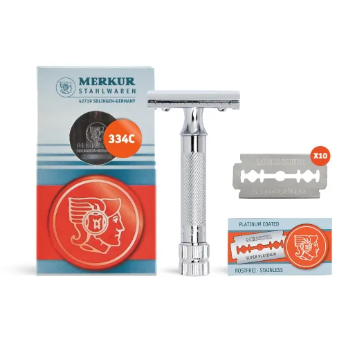 MERKUR MERKUR Short Handle Safety Razor with 10 blades Cromo