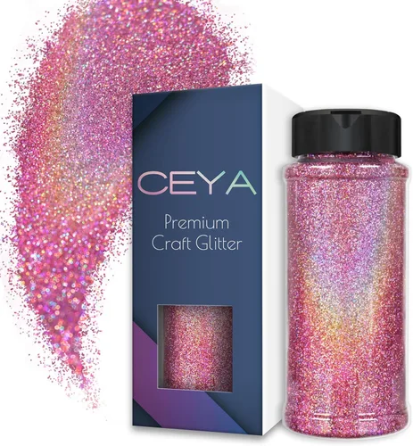Miniatura 16 de Ceya 110g/ 3.8oz Polvo de Purpurina Holográfica Ultra Fina Láser Verde 1/128” 0.008” 0.2mm para Slime, Resina Epoxy, Manualidades, Vaso, Joyería