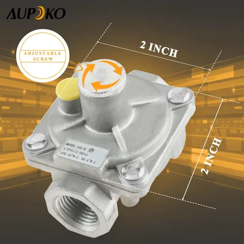Miniatura 6 de Aupoko Regulador de presión de gas de 1/2", regulador de presión de intercambio de gas natural y licuado con 2 adaptadores de conversión NPT