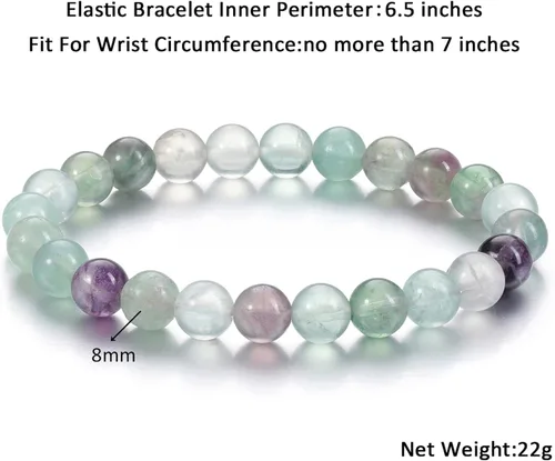 Miniatura 38 de Jovivi Pulsera elástica de cuentas redondas semipreciosas naturales – 0.315 pulgadas hecha a mano con cuentas de piedras preciosas curativas