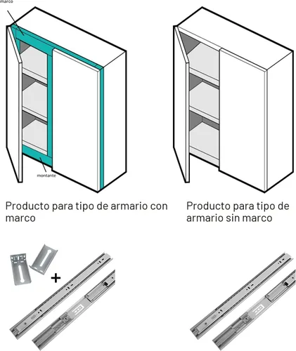 Miniatura 2 de LONTAN Correderas de Cajón de Cierre Suave de 22 Pulgadas Montaje Lateral de Alta Resistencia Guías de Cajón de Gabinete 10 Pares - Rodamiento