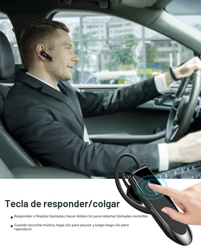 Miniatura 6 de [Paquete de 2] Auricular Bluetooth inalámbrico manos libres V5.0 24 horas conducción con micrófono 60 días auriculares Bluetooth en espera