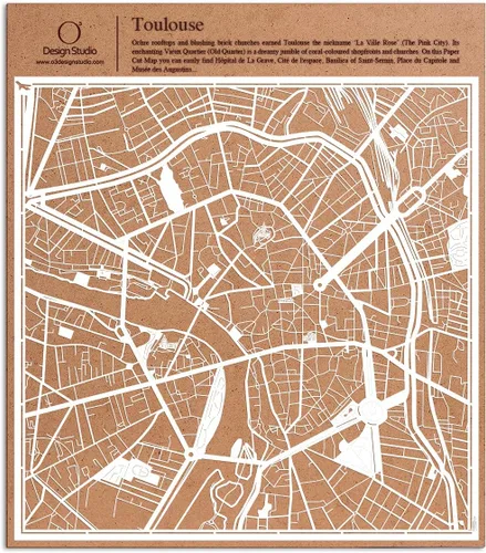 Miniatura 108 de O3 Design Studio Aberdeen - Mapa de papel cortado en papel blanco de 12 x 12 pulgadas