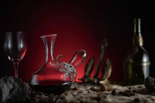 Miniatura 4 de Octopus Tentacle - Decantador de vidrio hecho a mano decorativo para vino o whisky con acabado de bronce antiguo, juego de decantador de vidrio