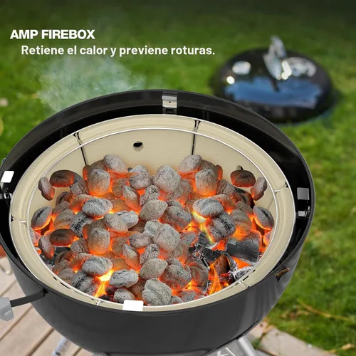 Miniatura 5 de onlyfire Cesta de ceniza de carbón de acero inoxidable, juego de cámara de combustión de carbón con deflector de calor para parrillas Weber