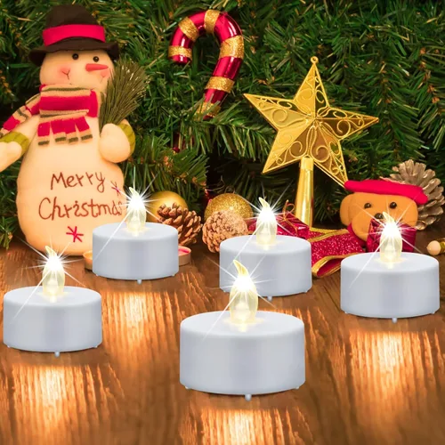Miniatura 6 de Velas LED de té, paquete de 100 velas sin llama, realistas y brillantes, parpadeantes de larga duración, 200 horas para celebración de vacaciones