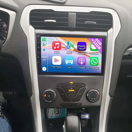 Android 13.0 Doble DIN estéreo para coche para Ford Fusion 2013-2016 9 pulgadas HD pantalla táctil audio multimedia receptor con Carplay Android