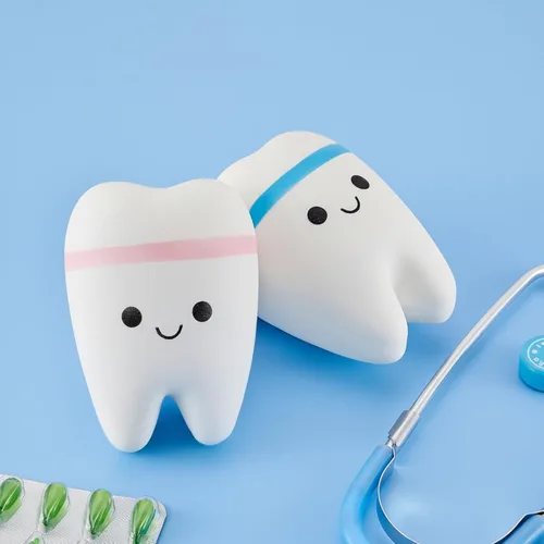 Miniatura 4 de Hungdao 2 piezas de dientes gigantes de elevación lenta de dientes falsos para aliviar la ansiedad, juguetes dentales, asistente dental, regalos