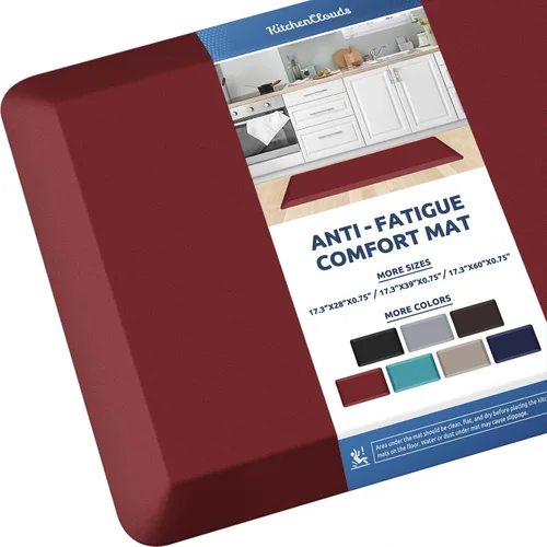 Miniatura 63 de KitchenClouds Alfombra de cocina acolchada anti fatiga, 17.3 x 60 pulgadas, impermeable, antideslizante, tapete de escritorio cómodo, para cocina