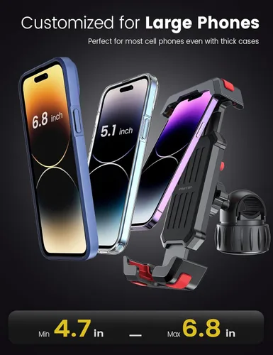 Miniatura 3 de Pnitri Paquete de 2 soportes para teléfono de bicicleta [juego de regalo mejorado 2025] - Accesorios para soporte de motos, 3S fácil de instalar