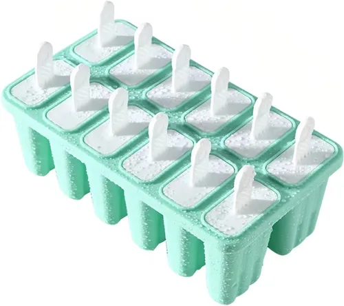 Miniatura 7 de AuraGlor Juego de 12 moldes reutilizables para paletas de silicona, moldes para hacer helados, moldes para helados, accesorios de cocina, fácil