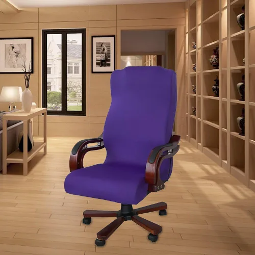 Miniatura 3 de JIAN YA NA Funda para silla giratoria de computadora, de poliéster, elástica, para escritorio, oficina, protector de asiento elástico, tamaño L