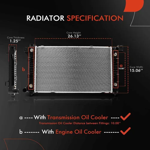 Miniatura 2 de A-Premium Radiador de refrigerante de motor con enfriador de aceite compatible con Dodge Grand Caravan y Chrysler Town & Country y Plymouth Grand