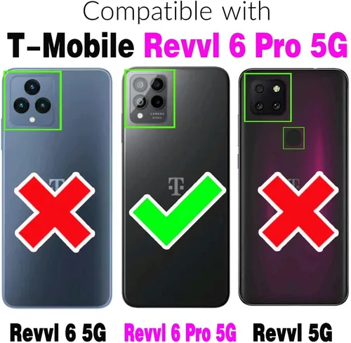 Miniatura 2 de Asuwish Funda de teléfono para T-Mobile Revvl 6 Pro 5G 2022 Funda híbrida a prueba de golpes de cuerpo completo, accesorios de celda de alta Azul