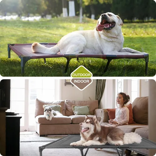 Miniatura 5 de suddus Cama elevada para perros impermeable al aire libre, cuna elevada portátil para perros, camas para perros fuera del suelo, camas para perros