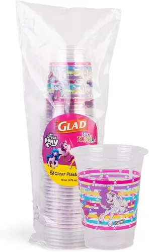 Miniatura 6 de Glad My Little Pony - Vasos de plástico desechables transparentes para niños, divertidos, resistentes, aptos para niños, vasos de plástico para uso