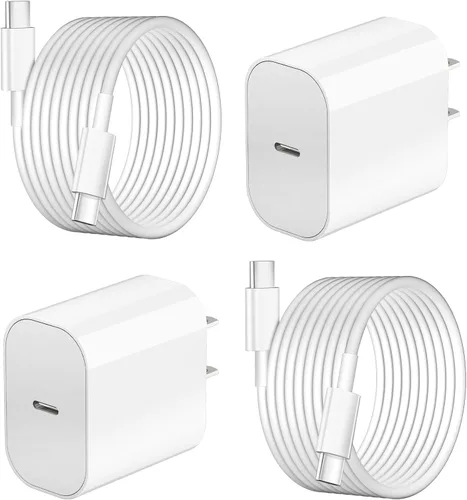 Carga rápida para iPhone 17 y 16, paquete de 20 W, bloque de carga USB C de Apple con cable de carga USB C a C de 6 pies para iPhone 17 Pro max/17
