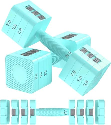 Miniatura 11 de Hezeyferg Juego de mancuernas ajustables de 22 libras, juegos de pesas de mano con 5 niveles de 3 libras, 5 libras, 7 libras, 9 libras, 11 libras