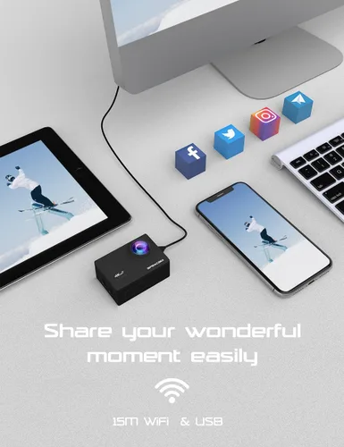 Miniatura 6 de Apexcam Cámara de acción WiFi 4K 60FPS 64MP EIS con tarjeta de memoria de 64 GB Cámara submarina impermeable Cámara deportiva de 131.2 ft Cámara