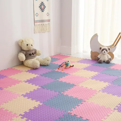 Tapete de juego de espuma para bebé, tapetes entrelazados no tóxicos de EVA, tapetes de piso de espuma de color sólido, tapete de juego para bebé,
