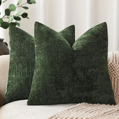 Miniatura 42 de Foindtower - Paquete de 2 fundas de almohada decorativas, cuadradas, cómodas, unicolor, suaves, lumbares, estilo rústico neutro, para sofá, sillón