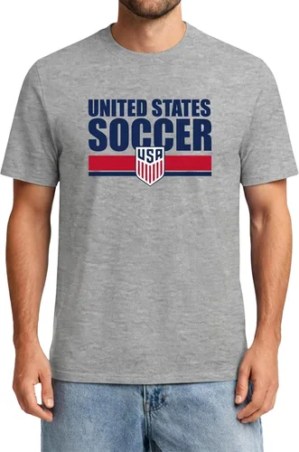 Miniatura 11 de Icon Sports Camiseta de algodón con licencia oficial de la Federación de Fútbol de Estados Unidos, unisex