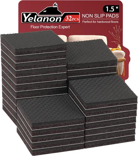Yelanon Almohadillas Antideslizantes para Muebles - 32 piezas de 1.5" Agarraderas para Muebles para Pisos de Madera Dura, Antideslizantes para Patas