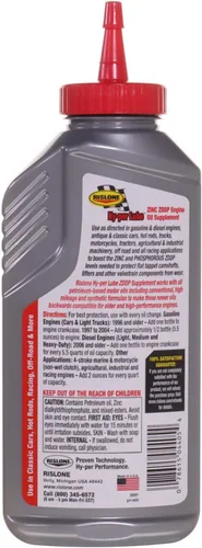 Miniatura 3 de Rislone 4405-6PK Hy-per Lube Zinc ZDDP Suplemento, 11 onzas, paquete de 6 Aditivo de zinc ZDDP real
