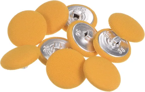 Miniatura 8 de HARFINGTON 10 botones de tela de 24L cubiertos de tela de 0.59 pulgadas, vástago de metal, botones de costura redondos para trajes, blusas de Azul