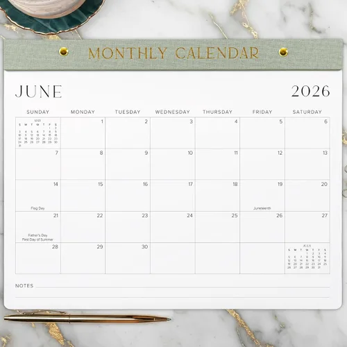 Miniatura 10 de Calendario de escritorio estético 2026-2027, desde enero de 2026 hasta julio de 2027, calendario minimalista de escritorio de oficina o pared de Rosa