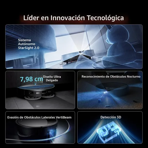 Miniatura 2 de roborock Saros 10R Robot aspirador y trapeador, succión de 22,000 Pa, sin enredos, ultra delgado de 3.14 pulgadas, tecnología FlexiArm Riser