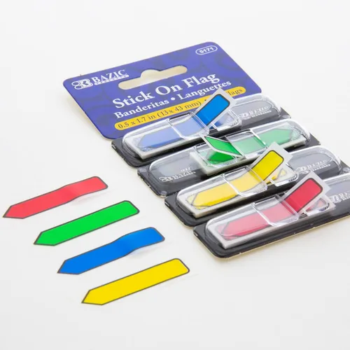 Miniatura 4 de BAZIC Products Dispensadores de marcadores de página de neón, notas adhesivas para materiales de estudio, uso de oficina y marcadores de página