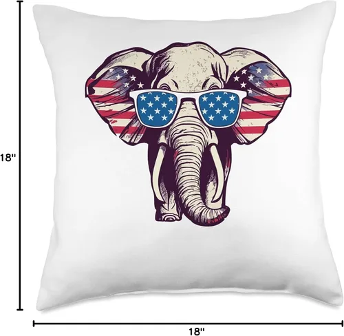 Miniatura 4 de Cool Elephant Republican Modern Tees Republican Cool Gifts - Almohada de elefante, 18 x 18 pulgadas, multicolor