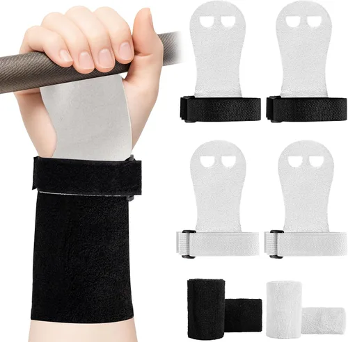 Miniatura 8 de 2 pares de agarres de mano de gimnasia, equipo de gimnasia para niños, juegos de pulseras de gimnasia, guantes de agarre de barra de gimnasia
