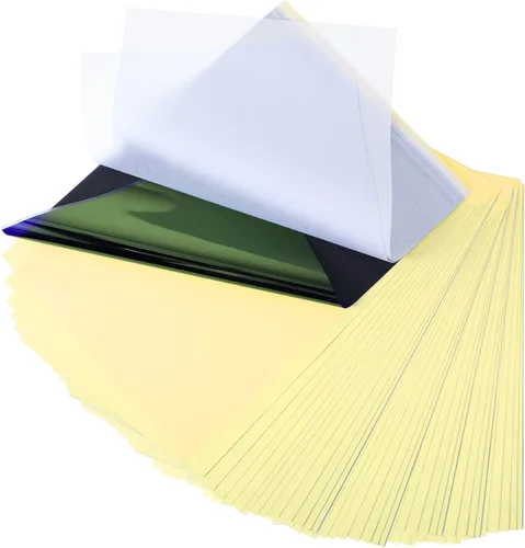 TaoBary 50 hojas de papel de transferencia de tatuajes, papel de plantilla térmica para tatuajes, tamaño A4, 4 capas, plantillas de calco, papeles,