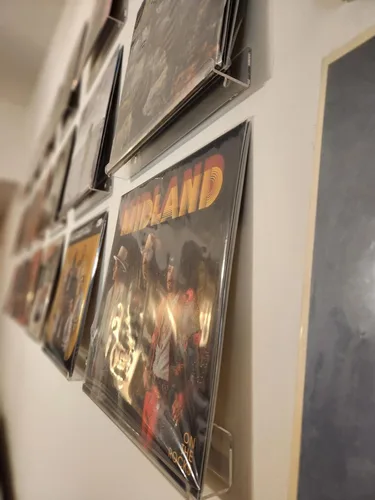 Miniatura 7 de NIUBEE Estante para discos de vinilo transparente para montaje en pared, paquete de 6, soporte para álbumes de discos de acrílico para mostrar tu