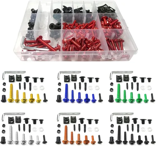 Miniatura 2 de Kits de carrocería 195 piezas de tornillos de fijación de pernos de carenado para Yamaha R1 R6 R3 FZ1 FZ6 FZ8 FZ8 FZ07 FZ09 MT03 MT07 MT09 MT10 XJ6