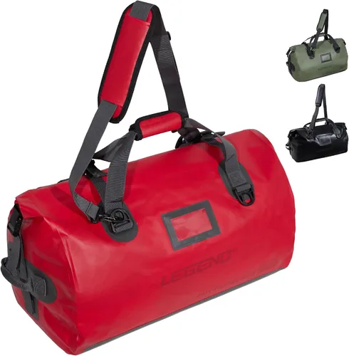 Miniatura 13 de LEGEND Bolsa de lona impermeable – Bolsa de lona resistente para exteriores, camping, canotaje y viajes, bolsa seca de PVC de alta calidad, bolsa