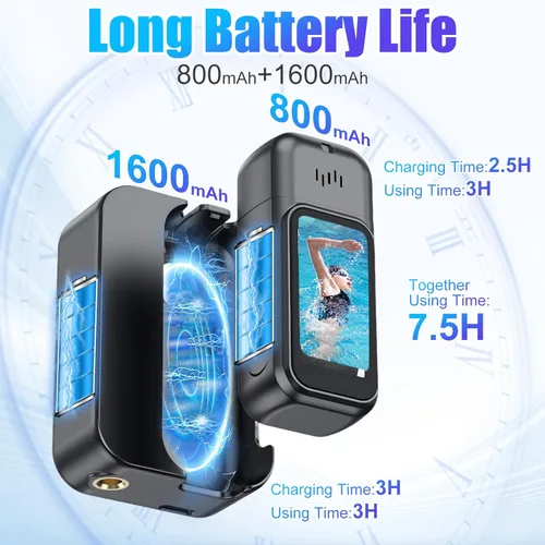 Miniatura 7 de OBEST Mini cámara corporal de 128 GB, cámara de acción de tamaño pulgar 1080P con pantalla táctil LCD de 1.5 pulgadas y estuche de carga, grabación