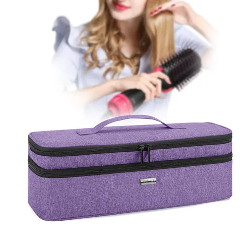 Teamoy Bolsa de almacenamiento de viaje de doble capa compatible con secador de pelo Revlon de un solo paso y cepillo de aire caliente voluminizador