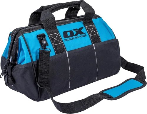 Miniatura 7 de OX Bolsa de herramientas de lona grande de 24 pulgadas de ancho con correas de bolsa de herramientas de mampostería resistente y marco reforzado
