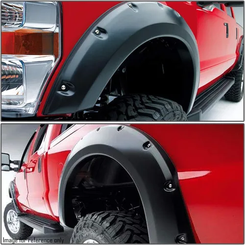 Miniatura 5 de DNA Motoring WF-F150-96-MBK - Juego de 4 guardabarros con remache de bolsillo, compatibles con camas Fleetside 15-17 F-150 de 67.1 pulgadas, 78.9