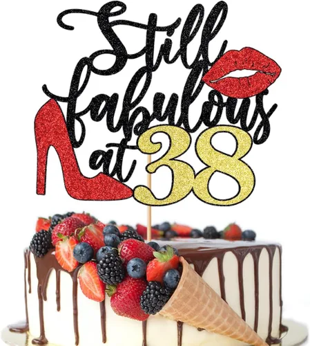 Miniatura 31 de Still Fabulous at 30 - Decoración para tartas de feliz cumpleaños de 30 años, tacones altos de reina con labios rojos grandes, decoración