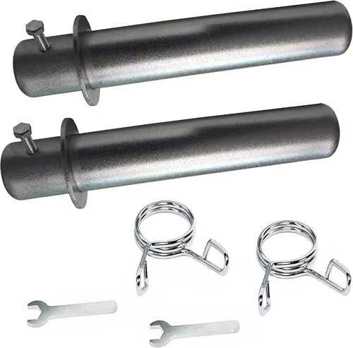 Miniatura 2 de Ader Sporting Goods Par de manguitos adaptadores olímpicos de cromo y zinc de 8" (O.D. 1.875") con collares