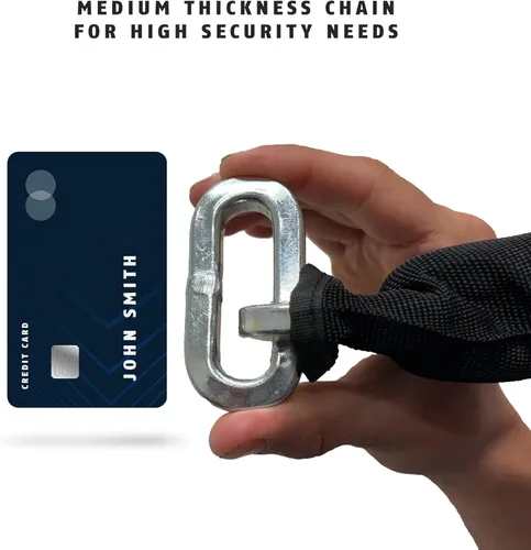 Miniatura 2 de ABUS Cadena de seguridad cuadrada de acero endurecido 10KS de 10 pies x 3/8 pulgadas de grosor para bicicletas, contenedores, remolques